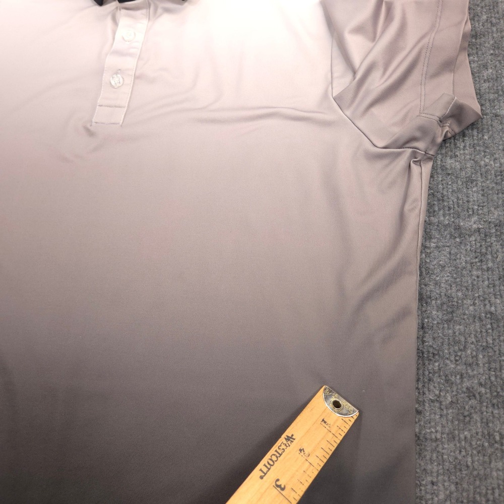Redvanly Devon Polo Shirt Mens Medium Gray Tuxedo Ombre Performance Golf Preppy - Picture 7 of 7